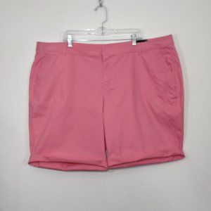 NWT Lane Bryant Womens Pink Bermuda Rolled Cuff Shorts Size 26